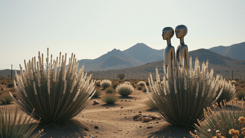 art by Subodh Gupta and Beth Conklin and Melvin Sokolsky and Serge Najjar , photograph, fairy tale, landscape of a Shiny Two headed Scrubland in the distance there is a Giant s Stairs
