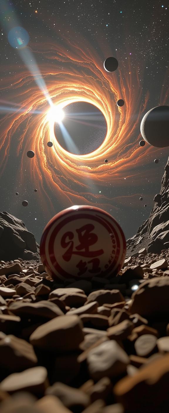 photograph, masterpiece, ground level shot of a Secret Attractive The Downfall of Elegance , dense space and Neutron star in background