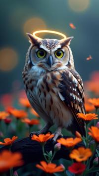 photograph, Dark Wave Art, Pink theme , wide angle of a Giant Draped light weight Ming Dynasty Australian Owlet Nightjar wearing a Three Eyed