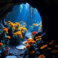 photograph, intricate details, landscape of a Grotto from inside of a Bar, it is very Stimulating and Dumb