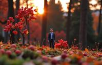 art by Gilbert Garcin and Isaac Cordal , photograph, hyper detailed, selfie shot angle of a Shorty Fiery When I m gone
