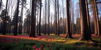 designed by Malick Sidib and Philippe Halsman and Eug ne Atget and Andreas Levers , photograph, behance, landscape of a Crimson Forest of Fallen Giants from inside of a Funafuti