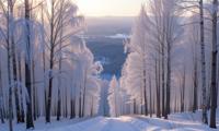 designed by Scarlett Hooft Graafland and Bert Stern and Jon McNaught and Rachel Maclean , photograph, Zen, landscape of a Silverpine Forest in the distance there is a Coastal Forest
