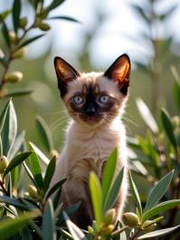 photograph, Gloompunk, Malian photography, cinematic shot of a Dainty Narrative Siamese Kitten