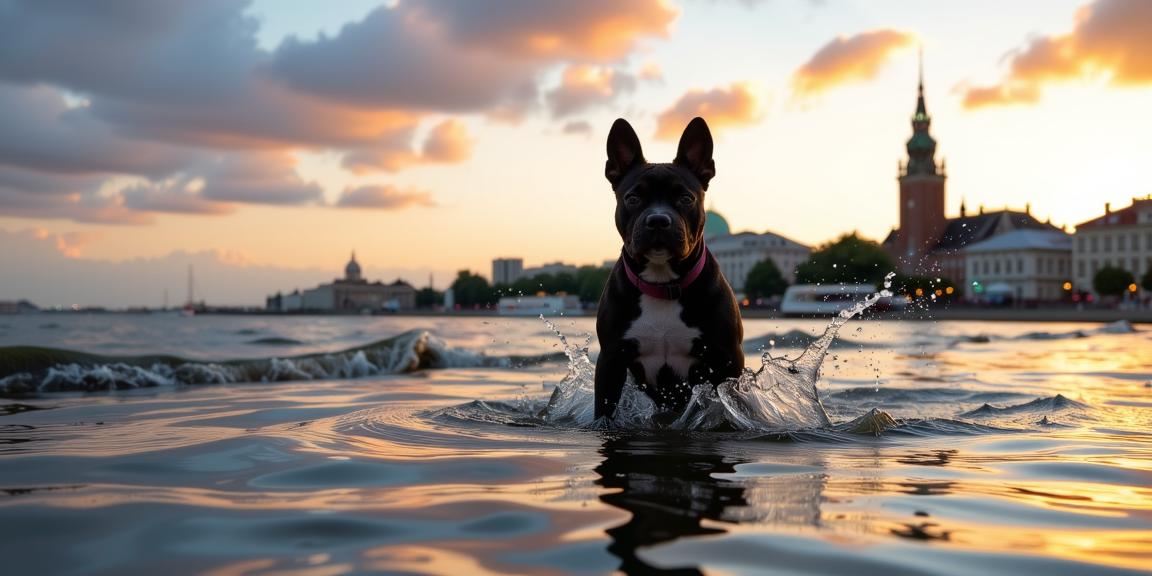 art by Jon McNaught and Michael Shainblum and Paul Strand , photograph, majestic, professionally shot of a Wet Biophilic Staffordshire Bull Terrier Puppy