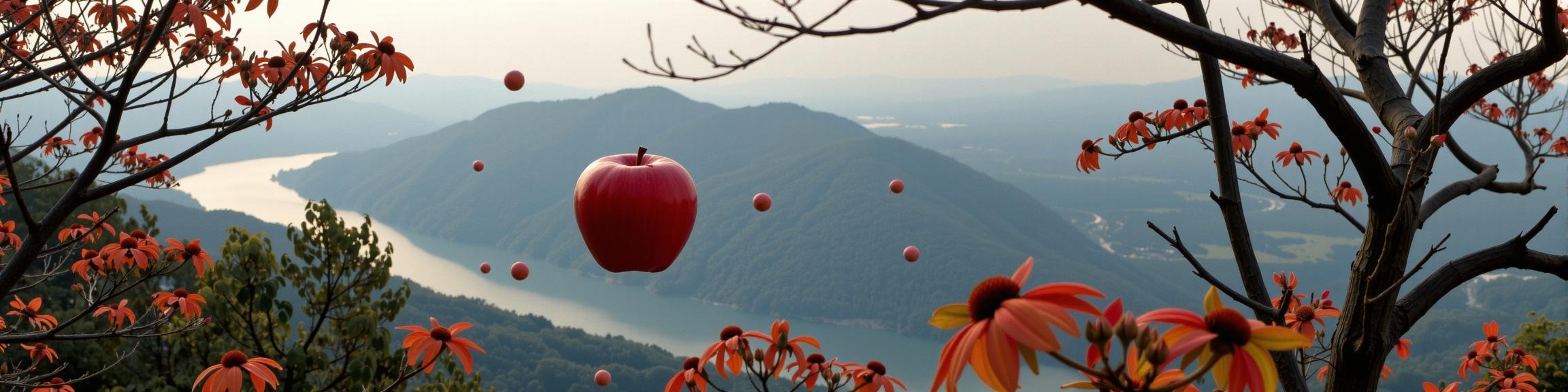 art by Ellen von Unwerth , photograph, surreal, aerial shot of a Miserable Peplum Macanese candy apple