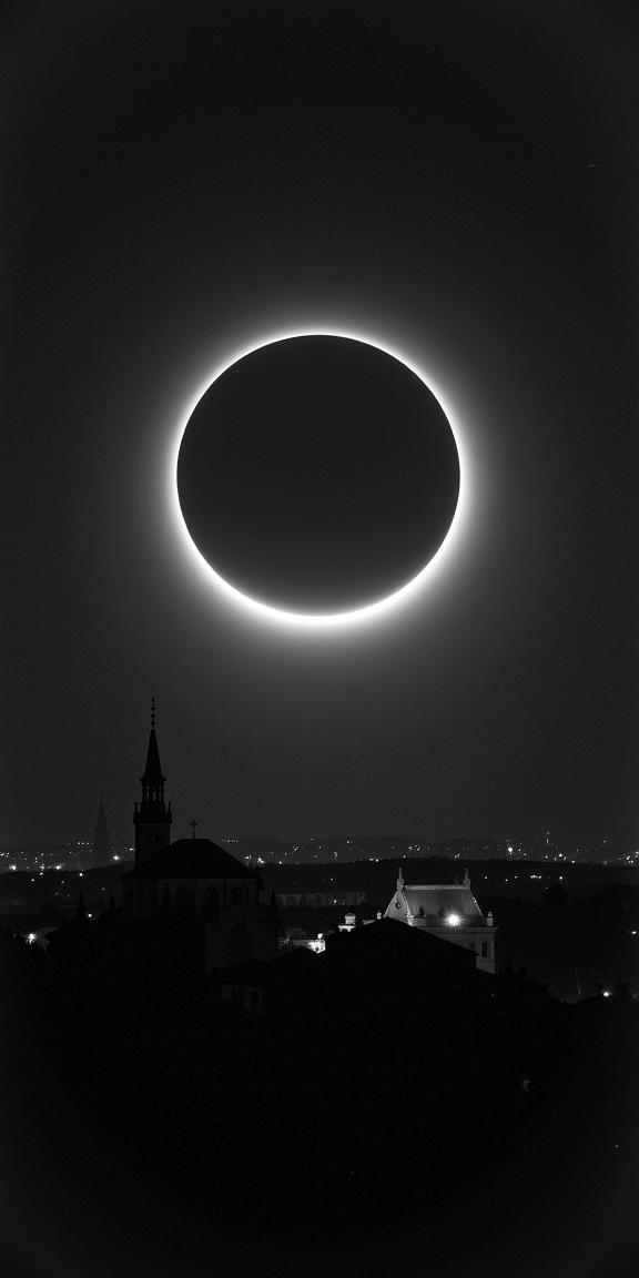 stylized by Nina Leen , photograph, Roma cityscape and Solar system in background, behance