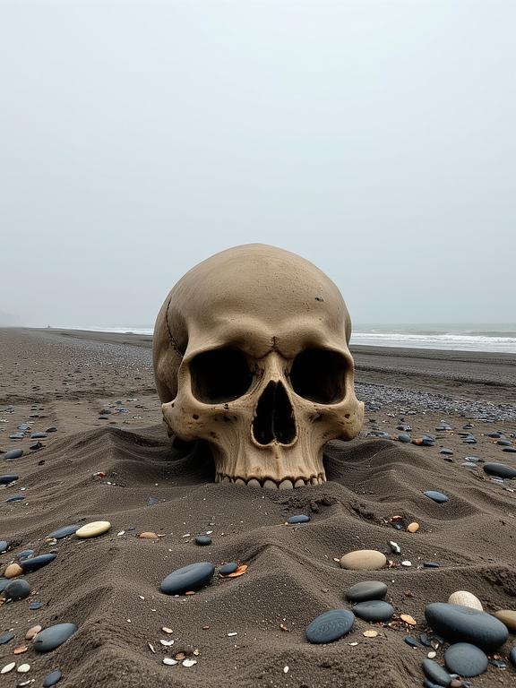stylized by John Sell Cotman and Michael Kenna and Clifford Coffin , photograph, Rule of Thirds, shot from side of a Disheartened Sultans The Skull of Lust