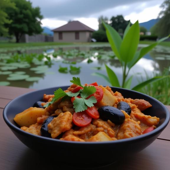 stylized by Serge Najjar , photograph, concept art, close up shot of a traditional Ethiopian Stir fry