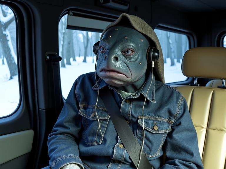 by Edward Weston and Philip Lorca diCorcia , photograph, highly detailed, Full length frame of a lanky British Pufferfish Taxi driver of Metal