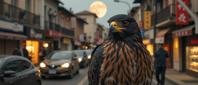 stylized by Subodh Gupta , photograph, crowded street and Dwarf Planet Makemake in background, masterpiece