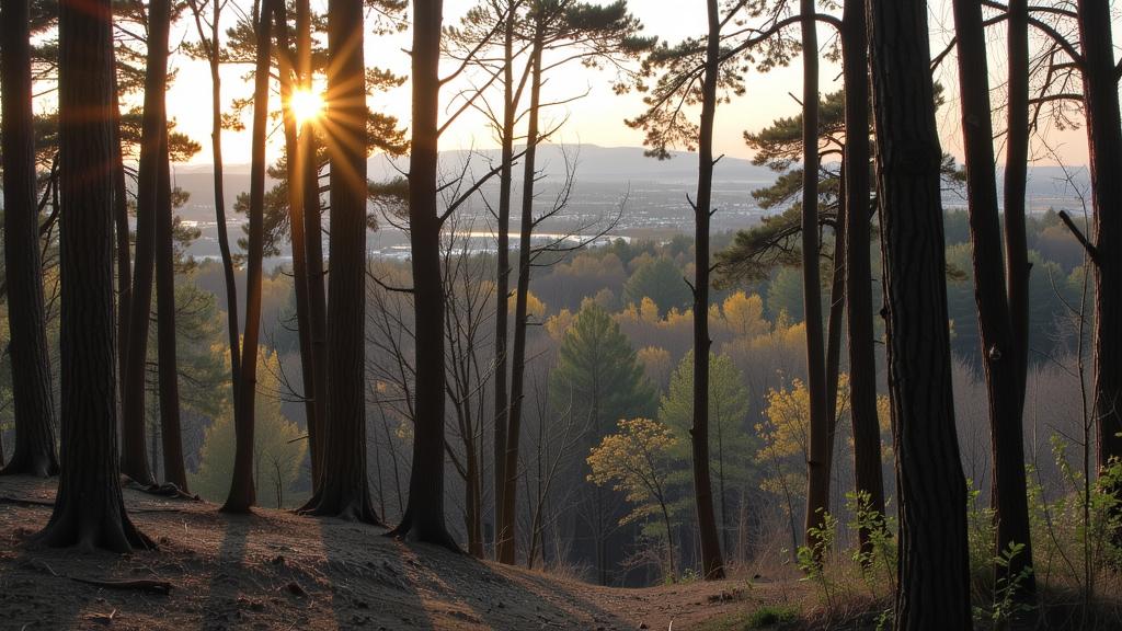art by Germaine Krull and Constantin Joffe and Erwin Blumenfeld and Henriette Grindat , photograph, flawless, landscape of a Weird Weary Stockholm from inside of a Ancient cedar forest