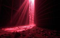photograph, behance, stark lighting, landscape of a Incredibly Detailed Fluid Fjord from inside of a Grain silo