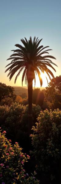art by Nicolas Bruno , photograph, dense trees with Palm tree, Golden ratio