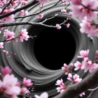 photograph, Pop Art, concept art, shoulder level shot of a Chinese Black hole