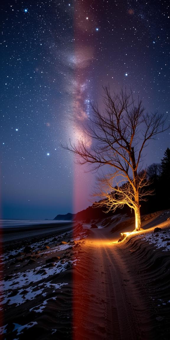 designed by Nadav Kander , photograph, Rule of Thirds, landscape of a Sacred Substantive Starshadow Fields of the Night Sprites and Common Homeric Portal to the faerie realm