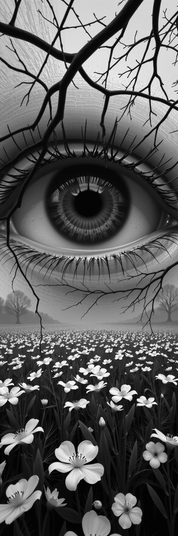 stylized by Gy rgy Kepes and Linnea Strid and William Klein , photograph, desolate dungeon and field, concept art