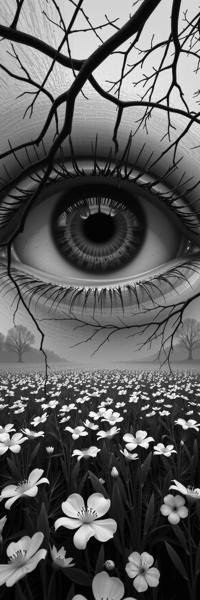 stylized by Gy rgy Kepes and Linnea Strid and William Klein , photograph, desolate dungeon and field, concept art