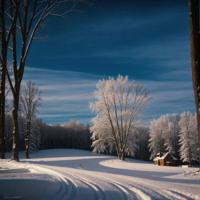photograph, Rembrandt lighting, winter landscape, hq quality