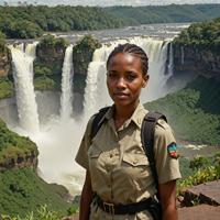 photograph, tropical landscape, rwandan woman, sergeant major of the army