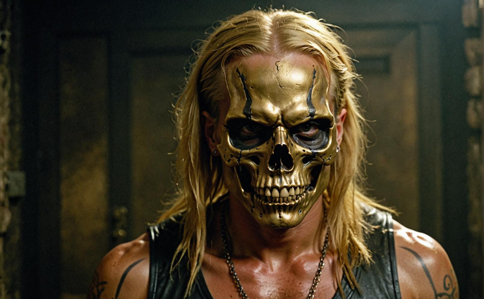 skulls, dark and gritty, athletic wear, aggressive face