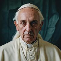 photograph of pope in singapore, white hair, awe inspiring, hans bellmer style