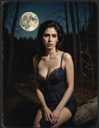 photograph, rustic, sarah silverman inspired, moonlit evening