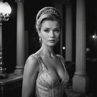 moonlit french aristocrat, retro attire, joanna krupa inspired, fujifilm superia