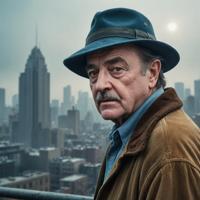 photograph, old man with digital fur, corduroy fishing hat, nathan lane style