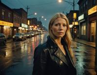 Portrait of Gwyneth Paltrow, atmospheric perspective, Westernpunk, beautifully lit