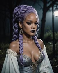 photograph, masterpiece, Horrifying elegant Tovarisch Rihanna , eerie bride