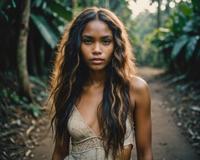 moody fashion shoot, papua new guinea girl, high quality photo, soft lighting