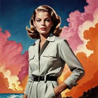 photograph, Happy Bahamian Lauren Bacall, One Hand in Pocket, Smoky Conditions
