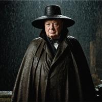 Karl Blossfeldt designed photo, vibrant Winston Churchill horror, royal pose, mythical cloak