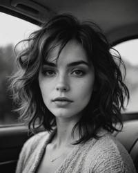 stylish photographer, anamorphic lens, dreamlike scene, low contrast
