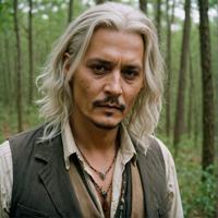soft focus, white hair, johnny depp, southern roots