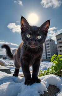 photograph, highly detailed, Silver theme , Portrait of a Astonishing Vampiric Manx Kitten