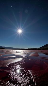 by David Spriggs and Thomas Barbey , photograph, Shiny space and lake, hyper detailed