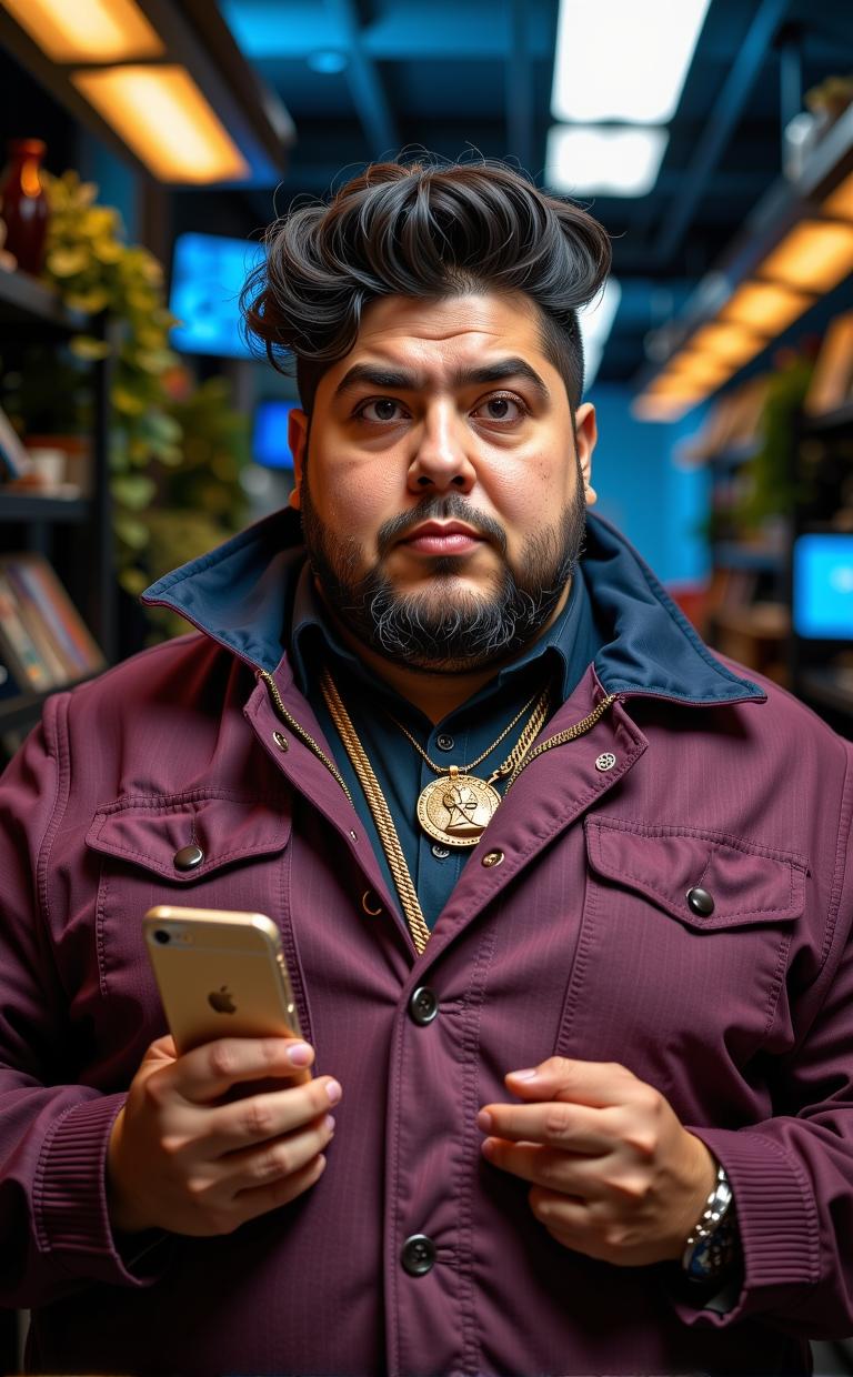 designed by Jo Ann Callis and Subodh Gupta and Rene Burri , photograph, intricate details, medium close up shot of an overweight Sephardic Ren