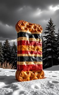 stylized by Ruth Bernhard , photograph, award winning, side view shot of a Neoclassicism Striped Slovak crackers