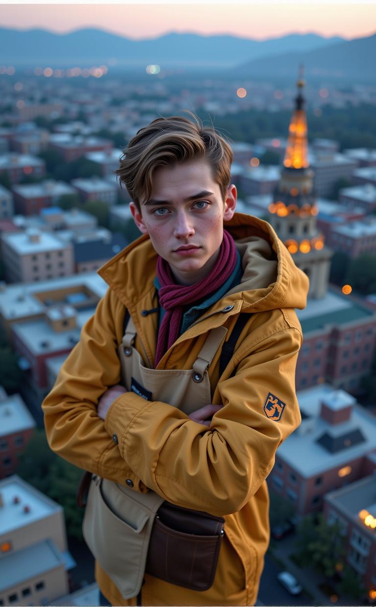 photograph, desolate city and Little Dipper in background, lovely, hyper detailed
