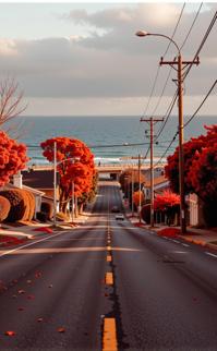 stylized by Juergen Teller and Andr Kert sz and Fan Ho , photograph, award winning, landscape of a Old Meek The Atlantic Ocean in the distance there is a Freeway