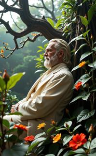 art by Helmut Newton and Hein Gorny and Danny Lyon and Bojan Jevtic , photograph, Whimsical, Studio shot of a The Father of Elements