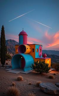 designed by Wim Wenders and Subodh Gupta and Janice Sung , photograph, flawless, landscape of a Matera and World renowned Amish Martian colony