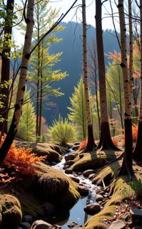 designed by Steve Sack , photograph, intricate details, landscape of a Harsh Mad Bog from inside of a Autumnal woodland