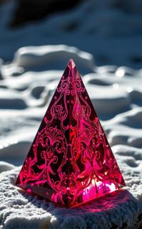 art by Bill Henson and Christian Boltanski and Michael Shainblum , photograph, surreal, Fashion shot of a Western Crystal pyramid