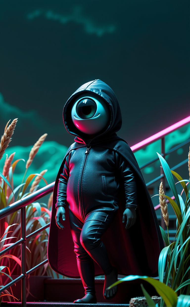 stylized by Zhang Jingna and Annie Leibovitz and Victor Enrich , photograph, noir, long shot of a Cute Mesmerizing rotund Hipster Silvereye