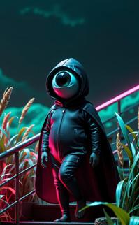 stylized by Zhang Jingna and Annie Leibovitz and Victor Enrich , photograph, noir, long shot of a Cute Mesmerizing rotund Hipster Silvereye