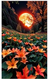 art by Kishin Shinoyama and Kevin McNeal and Mark Steinmetz , photograph, autumn fauna and Solar prominence in background, kawaii