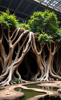 designed by Clemens Ascher and Kees Scherer and Wolfgang Suschitzky , photograph, lush roots and Canis Major constellation in background, best quality